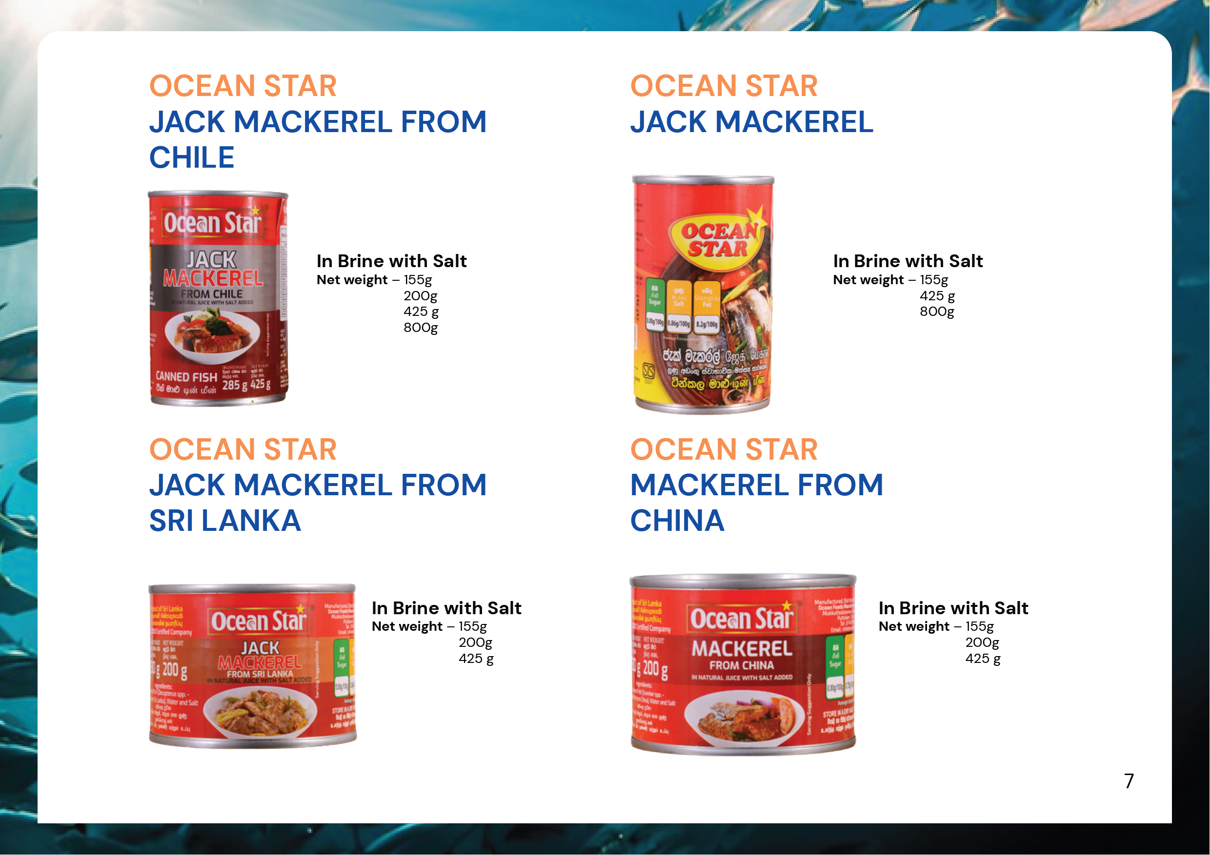 Ocean Star Jack Mackerel and Mackerel products